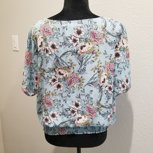 Floral blouson top~large - Picture 3 of 12